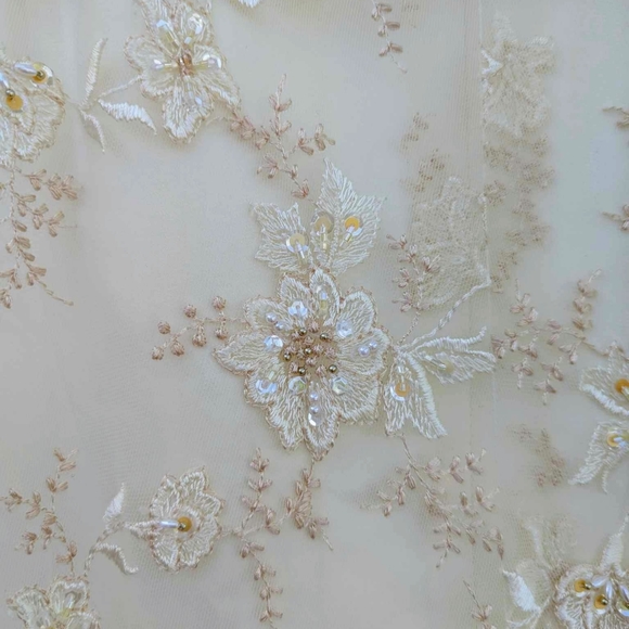 NWT Elegant Oleg Cassini ivory spaghetti strap size 16 wedding gown - Picture 7 of 16